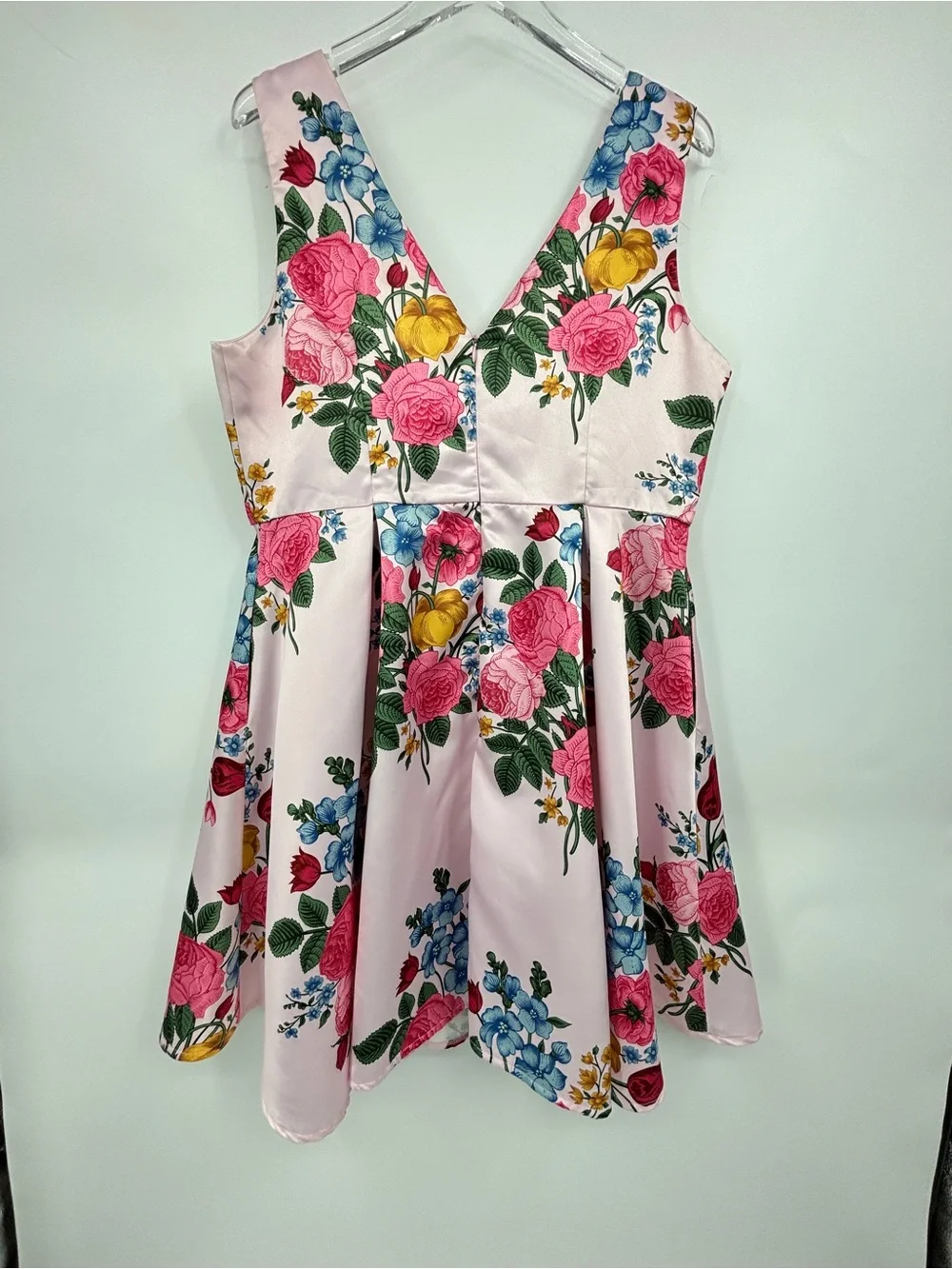 Liza Luxe Mini Dress Sleeveless Pink Floral Dress - Picture 6 of 14